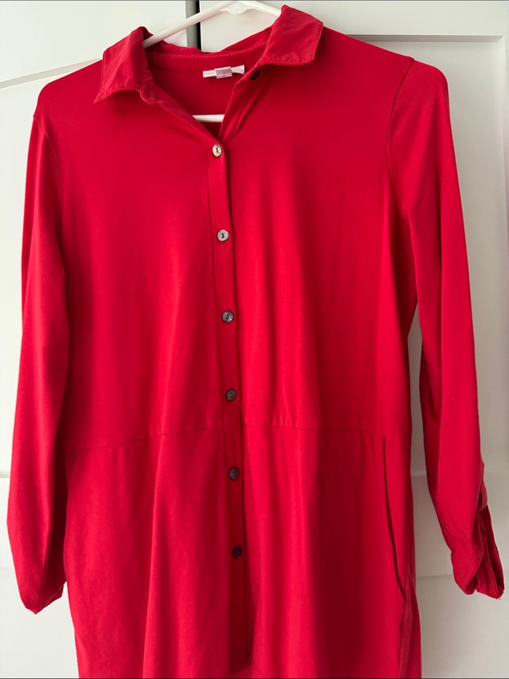 J. Jill Red Button-Down Shirt